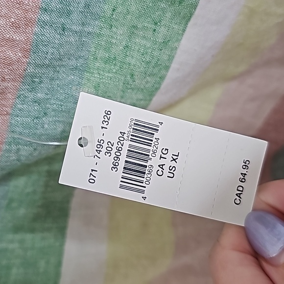 5/25 ❤️ Aerie Linen Multicolor Striped Cut Out Mini Dress - Picture 7 of 7